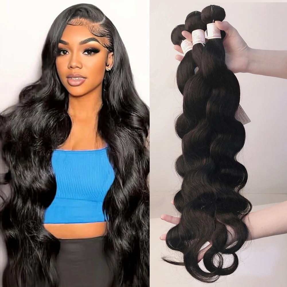 50g Body Wave Human Hair Bundles Natural Color Remy Hair 1/3PCS Soft Silky Remy Extensions For Black Women 10-30 Inch