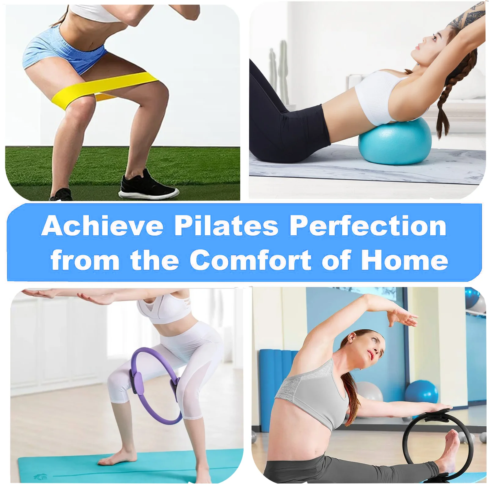 Pilates Equipment For Home Workouts Pilates Ring And Ball Set Resistance Bands & More Perfect For Home Equipment pilates ring