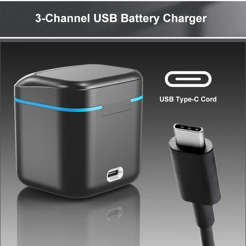 Batterie seule pour GoPro Hero 12, 11, 10, 9, vue de côté avec connecteurs