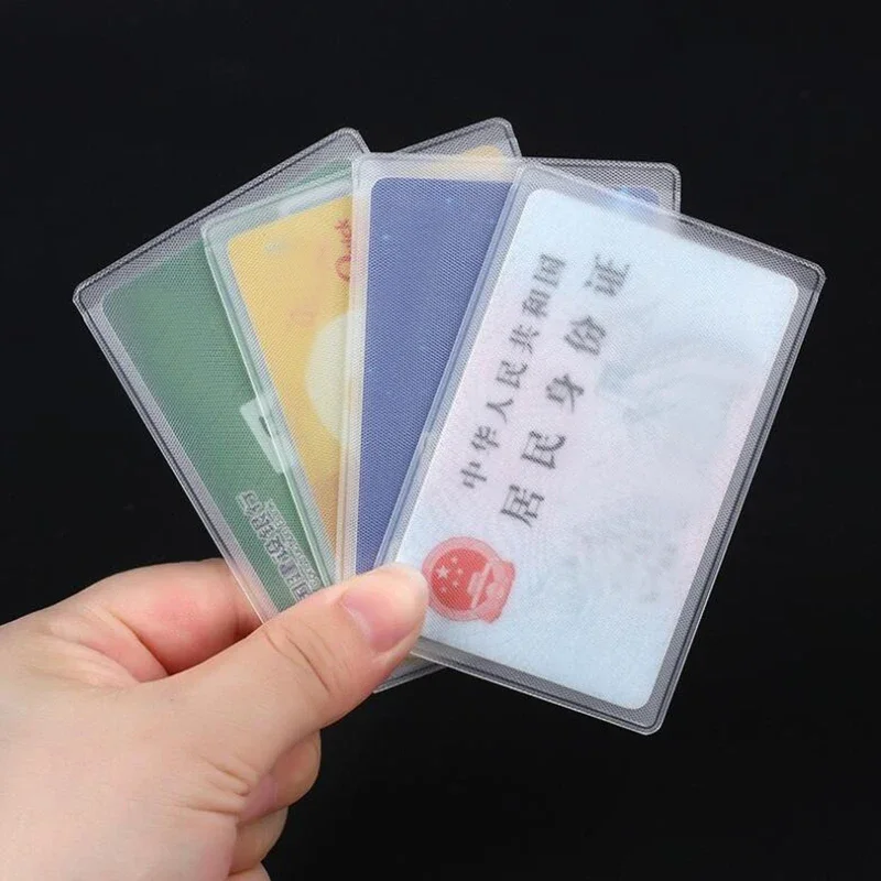 

1/5/10pcs PVC Transparent Matte Cards Holder Students Bus ID Cards Protecting Cover Business Bank Credit Card Container Holder