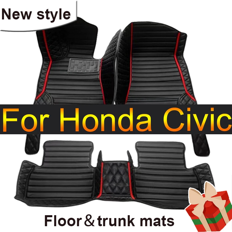 

Автомобильные коврики для Honda Civic X 10 FC FK 2016 ~ 2021, кожаные напольные коврики, коврики, внутренние части, водонепроницаемые накладки, автомобильные аксессуары