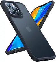 

Shockproof Compatible for iPhone 13 Pro Case, [Military-Grade Drop Tested] Translucent Matte Hard PC Back with Soft Silicone