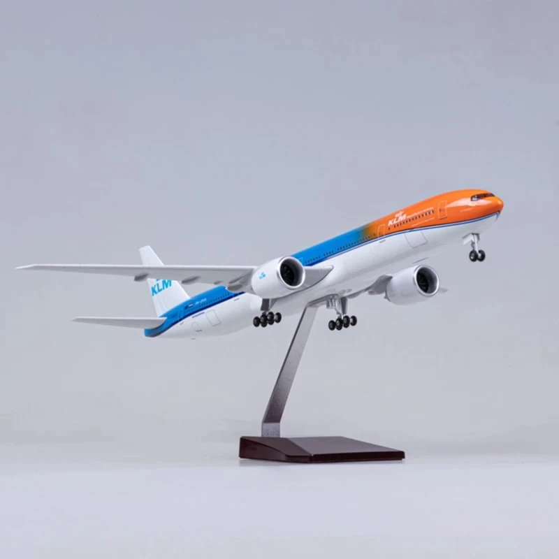 

47CM 1/157 Scale 777 B777 Aircraft KLM Air Airlines Model W Light and Wheel Landing Gear Diecast Plastic Resin Plane