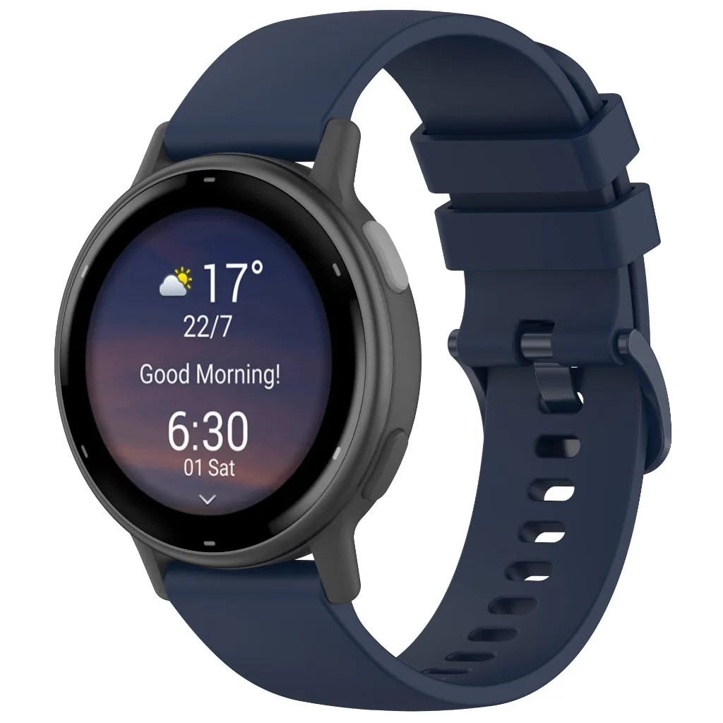Silicone Sports Wristband for Smartwatch - 20mm Solid Color Strap Replacement