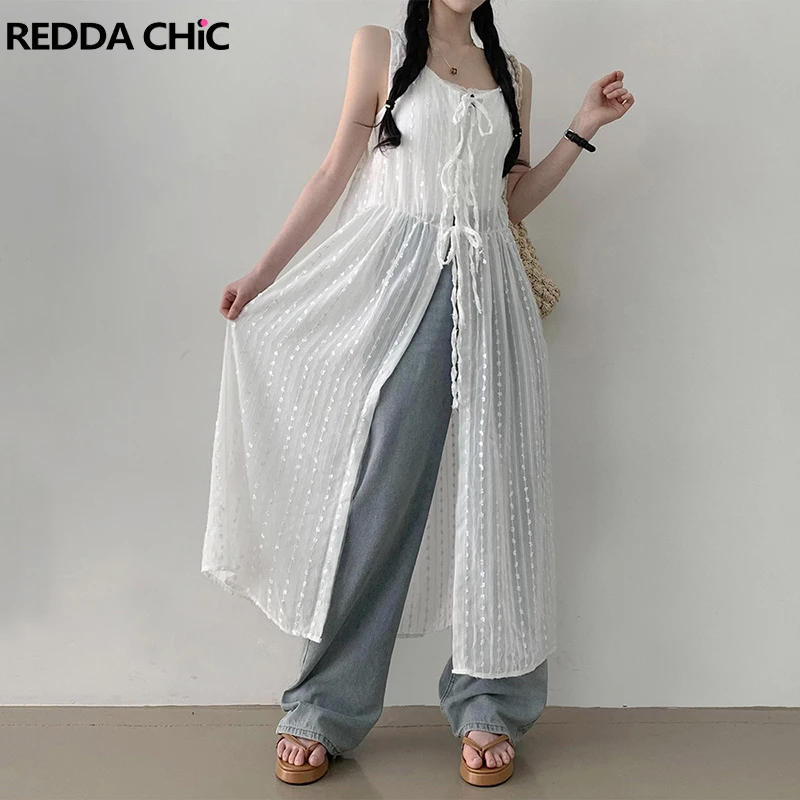 [LOW CLASSIC] / ☆ 24SS SHEER RIBBON LAYERED DRESS / WHITE LOW CLASSIC] / ☆ 24SS SHEER RIBBON LAYERED DRESS / WHITE