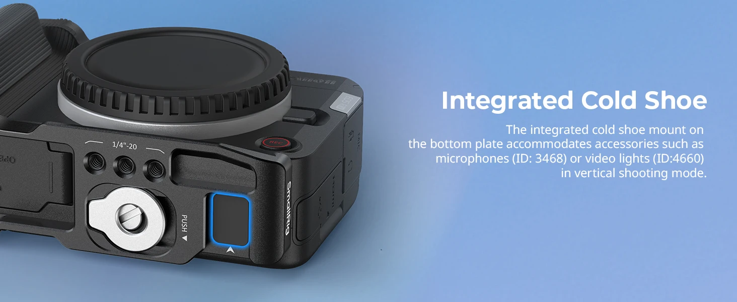 SmallRig L-förmige Montageplatte mit Griff für Canon EOS R50 V (schwarz), mit Arca-Swiss Schnellwechselplatte für Stative 5429 – Detail 6