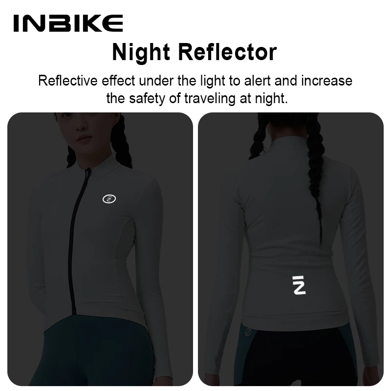 Cycling Shirt INBIKE Winter Women Thermal Fleece Cycling Mountain Bike Long Sleeve Top Road Jacket