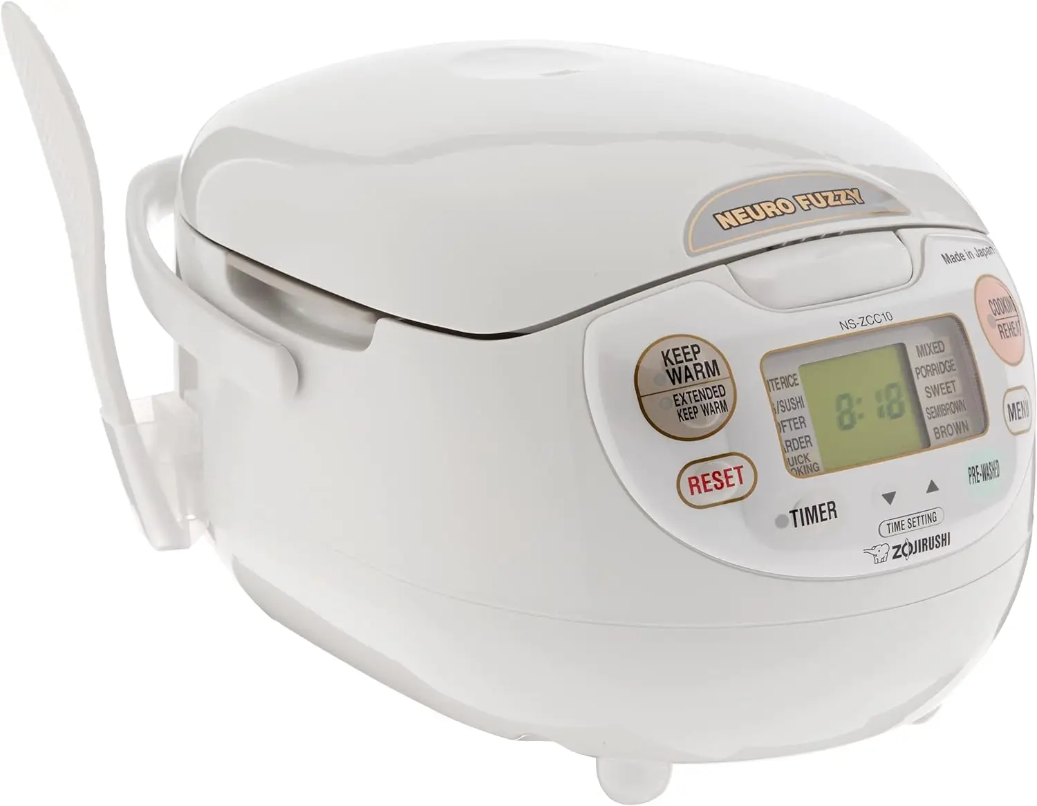 

Zojirushi NS-ZCC10 Neuro Fuzzy Cooker, 5.5-Cup uncooked rice / 1L, White USA