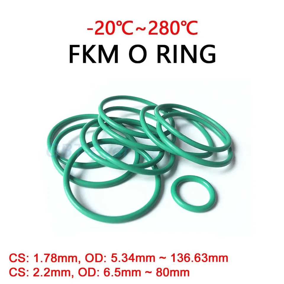 Juntas Automoción Fontanería Juntas Tóricas FKM Verde 5x1,9x1,2mm - Caucho Fluorado Resistente A Juntas Caucho Fluorado