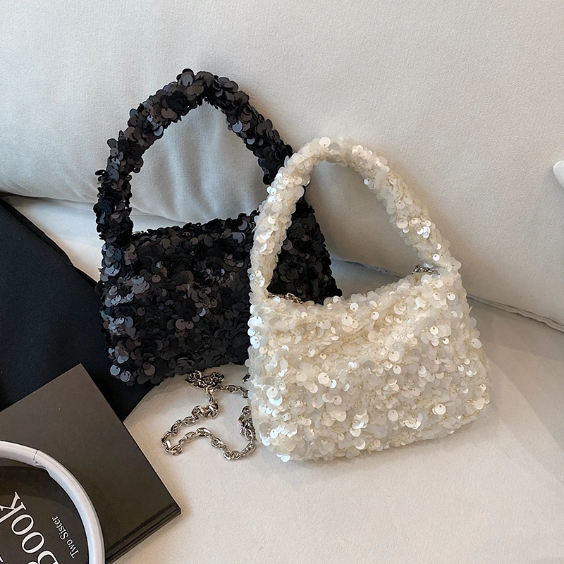 LEFTSIDE Mini Sequins Short Handle Shoulder Bags for Women 2025