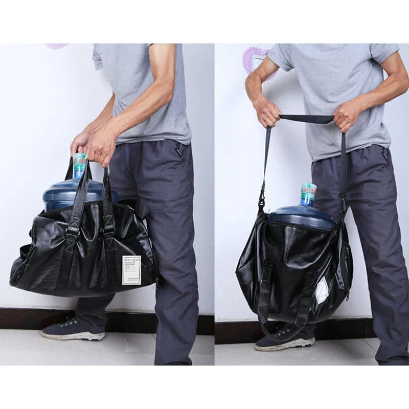 Large-capacity Lightweight Travel Bag Multifunction Fitness Bag Women Yoga Sports Training Bag Men PU Water-proof Shoulder Bag 5