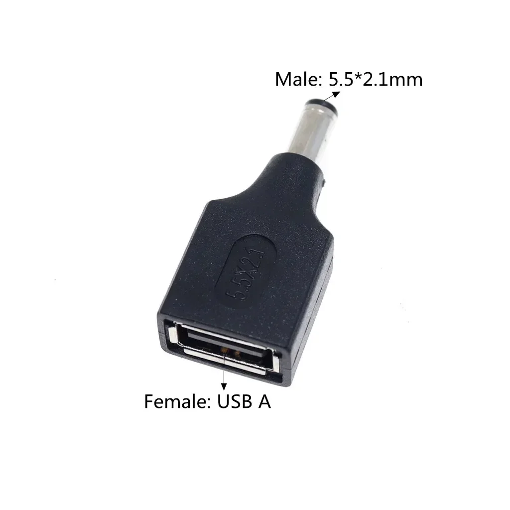 10/1PCS DC 5.5 * 2.1MM Power Converter Plug DC Female To USB Male Female Adapter Plug for Laptop