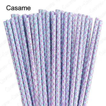 일회용 빨대 종이 인어 빨대, 생일 파티 음료, 바다 밑 종이 파티 축제 이벤트 용품, 새로운 스타일