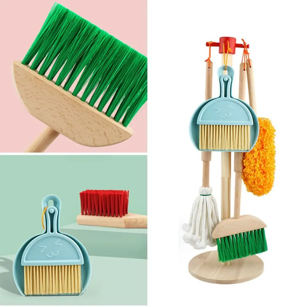 

6PCS Detachable Wooden Cleaning Set Montessori House keeping Toy Mini Size Cleaning Tool for Kids