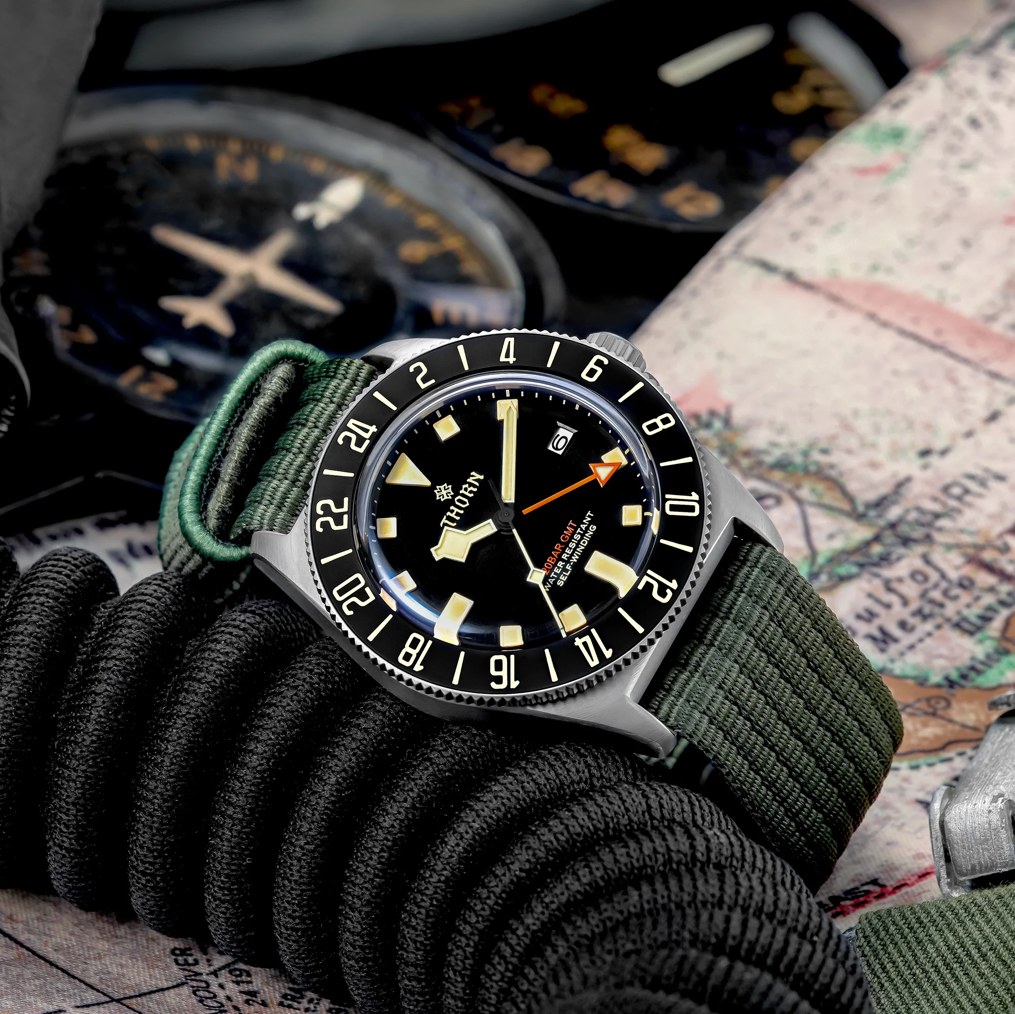 Thorn T020 Titanium Gmt Watch Automatic Mechanical Men’s Diving_voghion.com