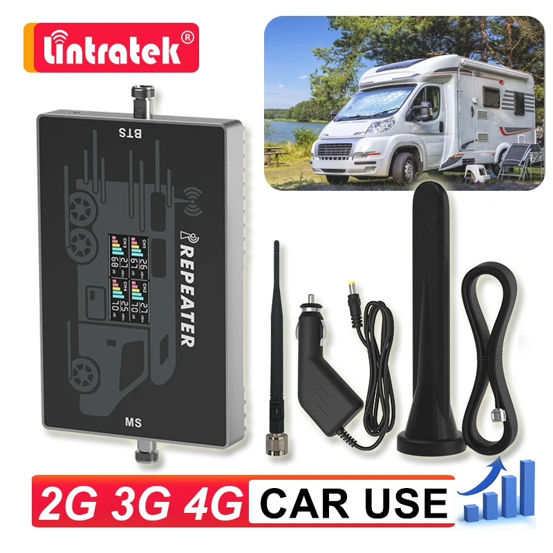 Lintratek 차량용 4 밴드 셀룰러 앰프 LTE B20 폰 부스터, 800 900 ..