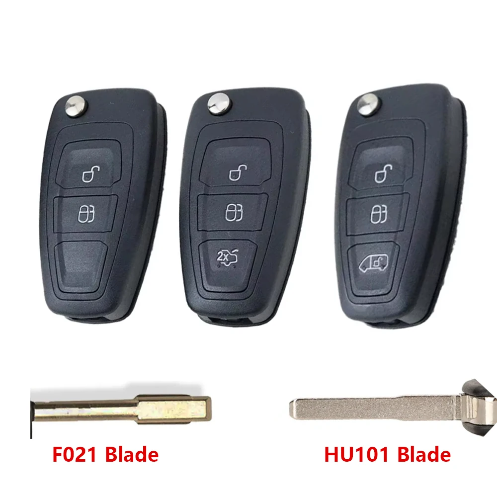 2/3 Buttons Car Key Shell for Ford Kuga C-Max S-Max Focus Fiesta Mondeo Galaxy Car Key Case Housing with F021/HU101 Blade