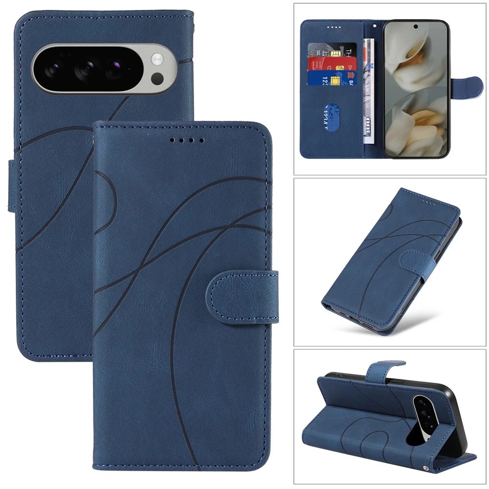Luxurious Magnetic Leather Wallet Phone Case with Flip Cover and Kickstand - Shockproof Design