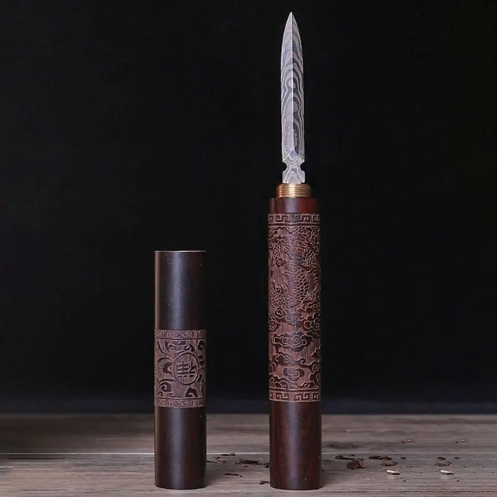 Durable Sandalwood Tea Knife Needle Pick Wood Handle Puer Tea Tools Cone Needle Breaking Prying Brick Professional Tool tea needle set