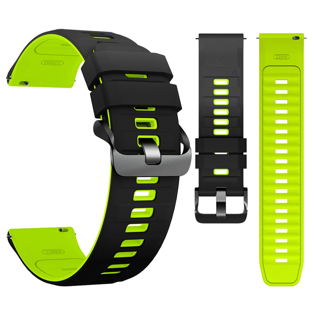 22mm Sport Watchband - Silicone Bracelet, Adjustable Strap Replacement