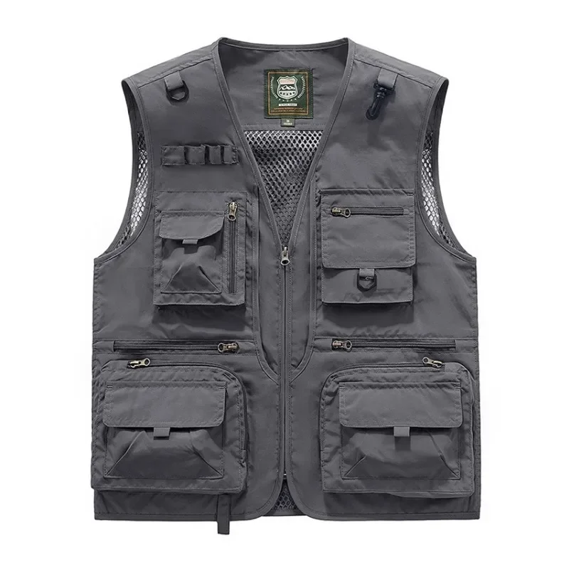 Embroidered Vest Tactical Windbreaker Plus Size Outerwear Sleeveless Jacket Work Professional Photographer Waterproof Hunting