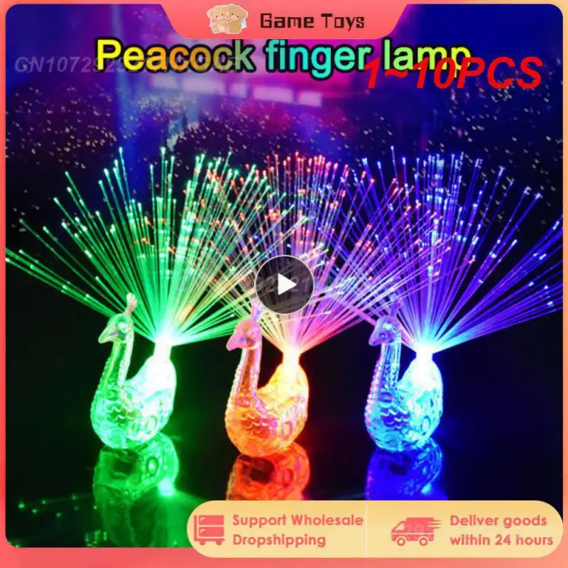 

1~10PCS Glow In The Dark Kids ToyLuminous Peacock Decoration Open Light Toys Flash LED Lights Stars Shine In The Dark Kids Toys