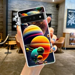 Vibrant Planet Design Soft TPU Phone Case - Transparent Protective Shell Cover - Pixel 5 (B1)