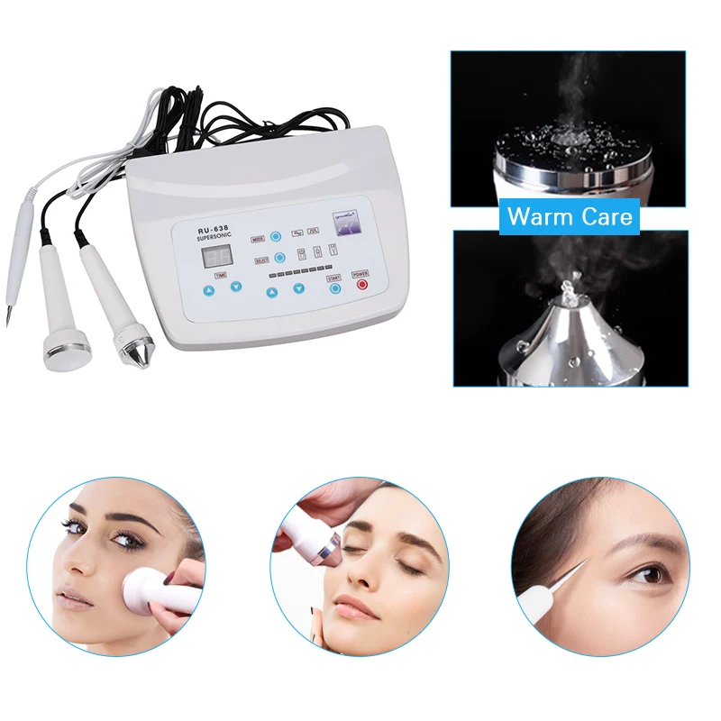 638 Ultrasonic Facial Skin Care Beauty Machine Ultrasound Body Face Eyes Massage Machine With Freckle Removal Plasma Pen