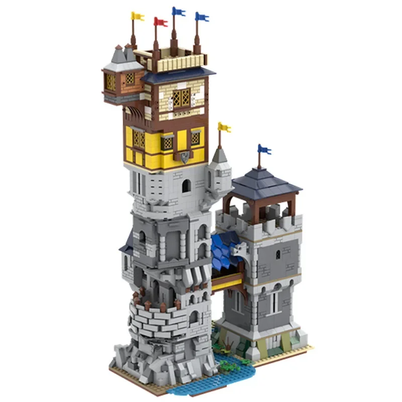 요새 모델 Moc 빌딩 브릭, 두 개의 타워 성, 기술 모듈식 블록 선물, 크리스마스 장난감, DIY 세트 조립