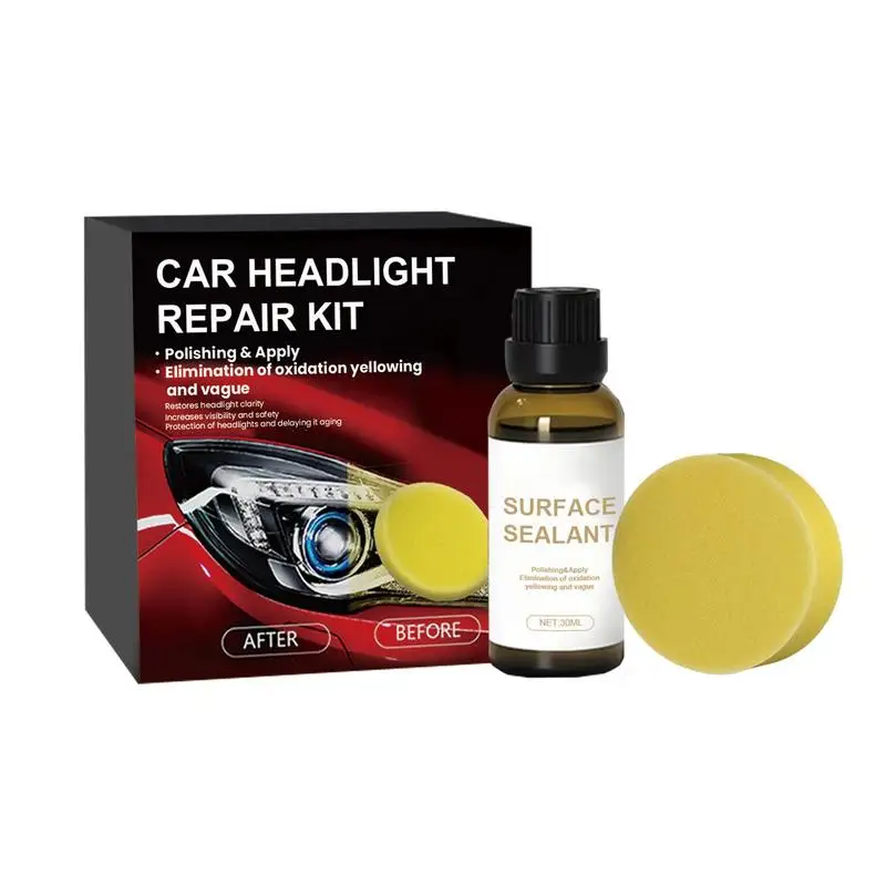 

30ml Car Headlight Innovative Repair Fluid Headlamp Plating Refurbishment Polishing Agent With Sponge Car Headlight Restoration