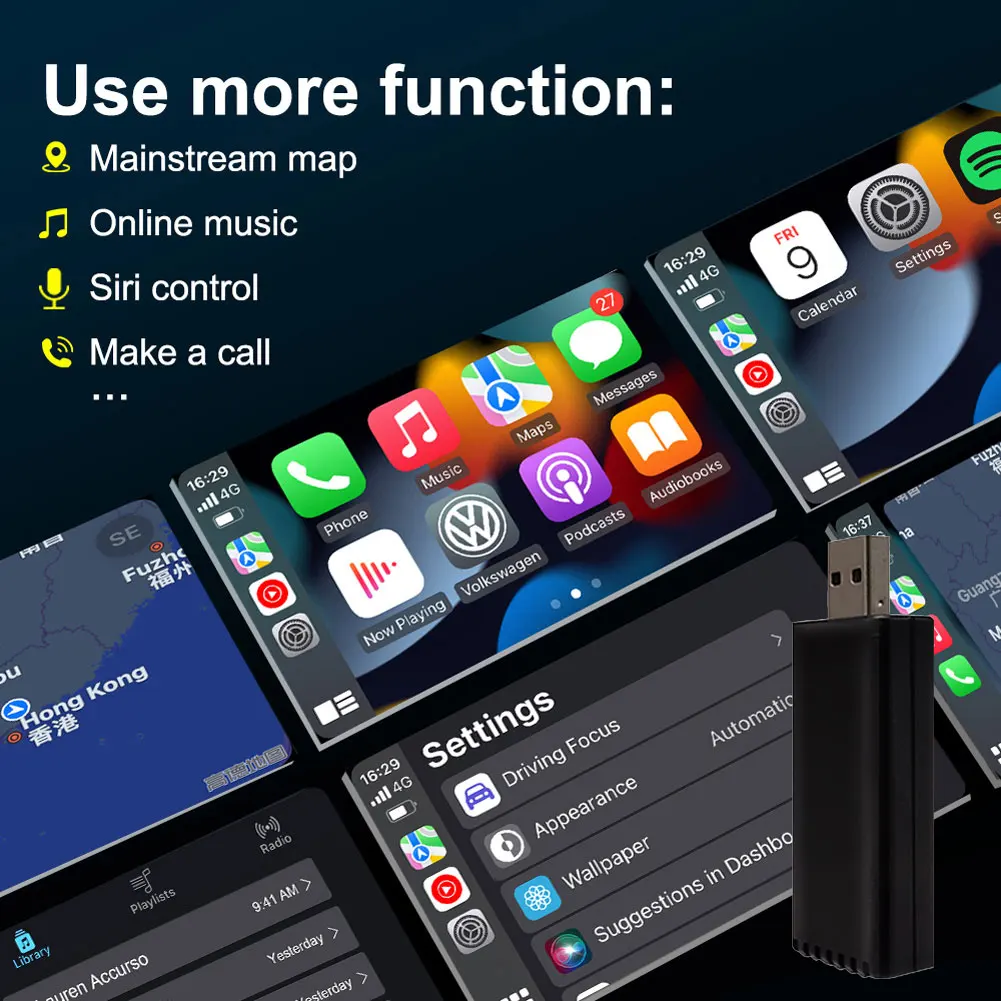 CarPlay  USB-C  Carplay  5Ghz WIFI  ڵ Ai   ȣȯ 5.0 iOS