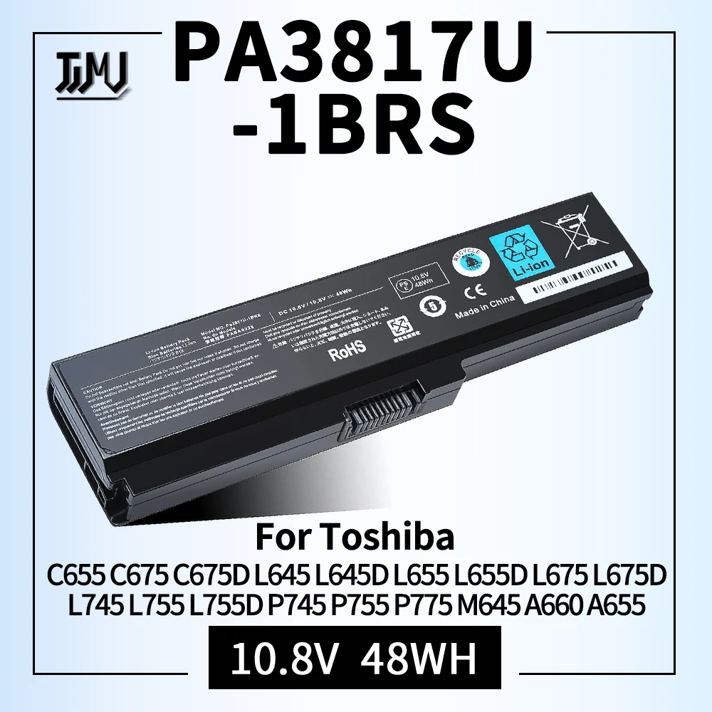 Batteria NinjaBatt Compatibile Toshiba PA3817U-1BRS – 6 Celle, 4400 MAh, 48Wh, Per Serie Satellite L650, A660, C660 E Altre