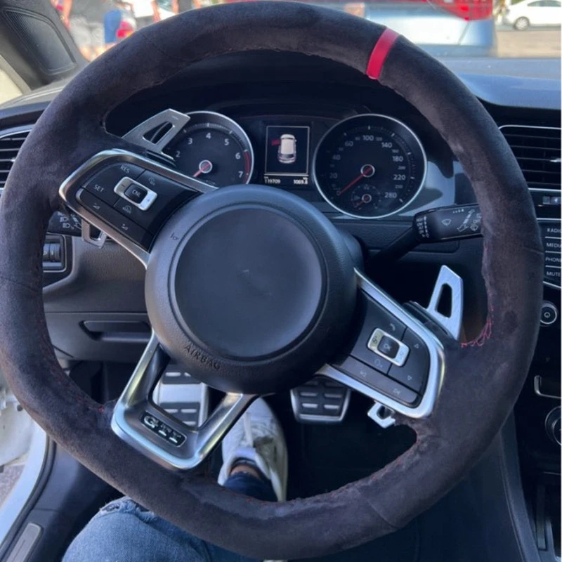 Coprivolante Per Auto In Pelle Scamosciata Antiscivolo Per Volkswagen Vw Golf 7 Gti Golf R Mk7 Vw Polo Gti Scirocco 2015 2016