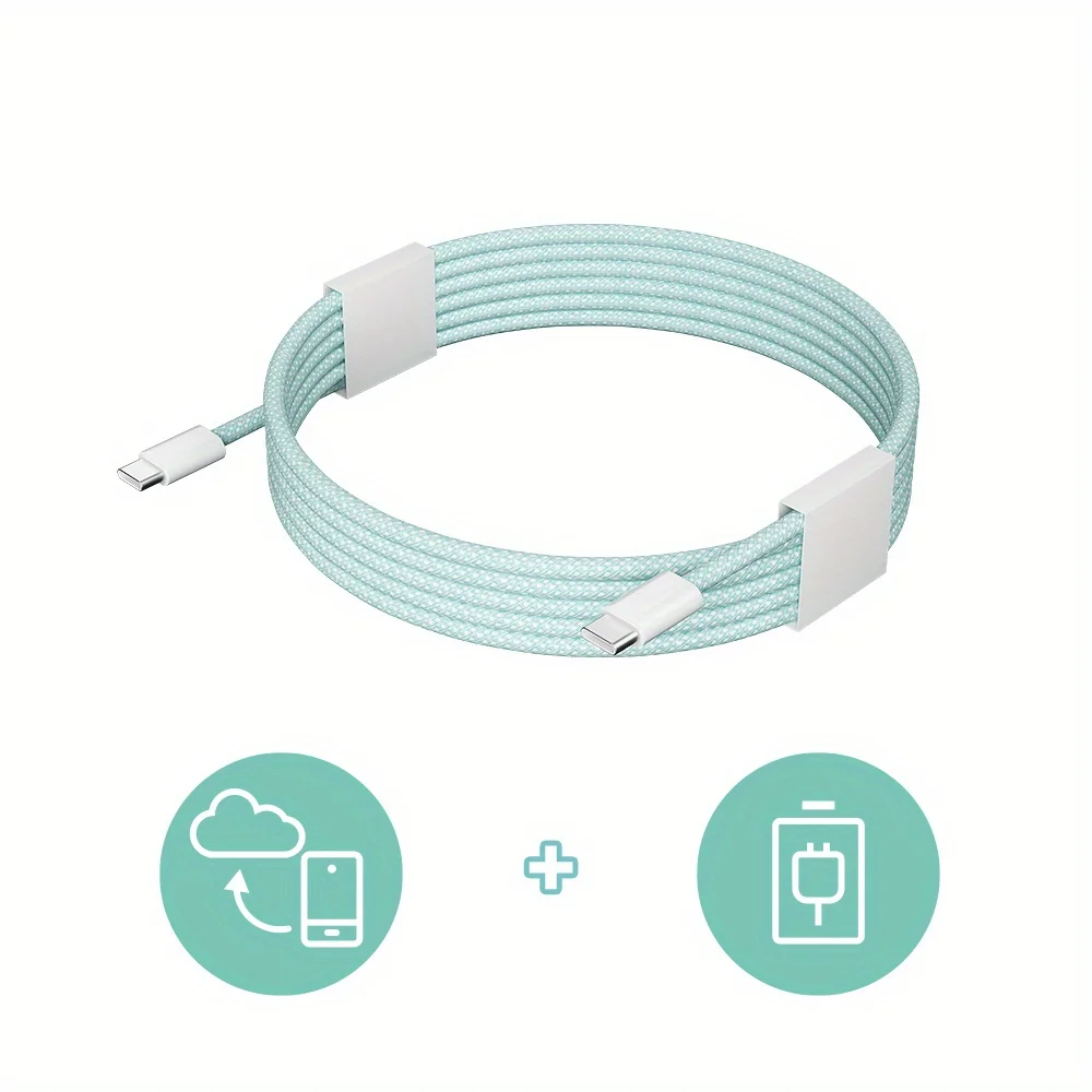 6개입 2M/6피트 60W USB C to USB C 직조 충전 케이블 아이폰 15 Pro Max PD 고속 충전 USB C 데이터 케이블
