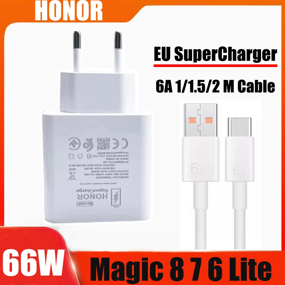 รูปสินค้า อะแดปเตอร์ชาร์จเร็ว 66W สำหรับ Honor หลายรุ่น พร้อมสายชาร์จ EU