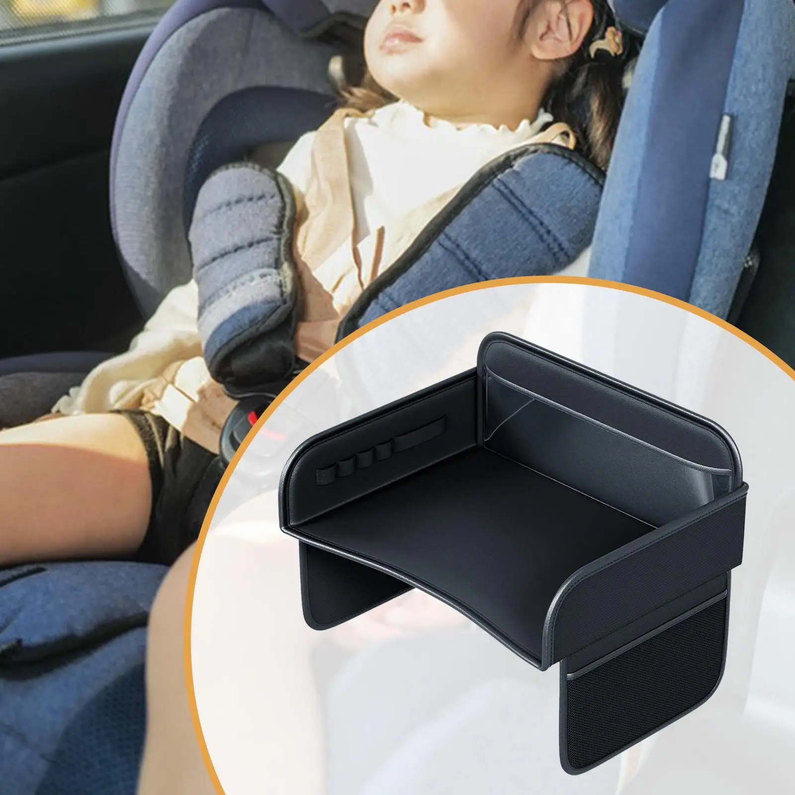 Kids Travel Tray Children Dining Table Water Resistant Carseat Table Tray