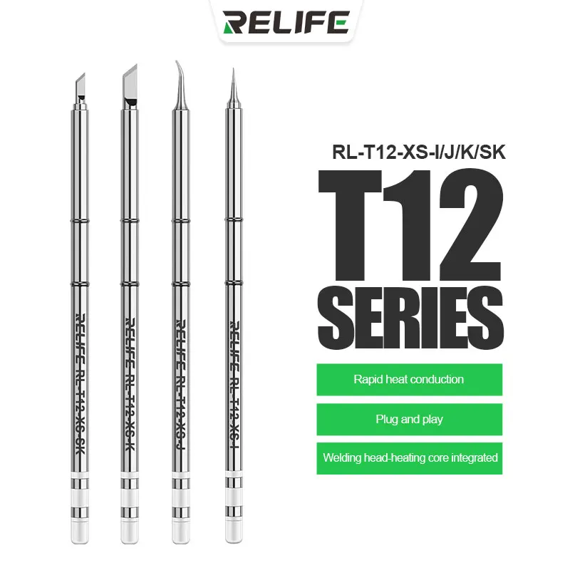 

RELIFE RL-T12-XS-I/J/K/SK Soldering Solder Iron Tips for T12 Series Handle Integrated Welding Head-Heating Core