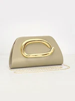 Pochette de boîte à boucle en métal doré, sac de soirée à la mode pour femmes, sac à bandoulière avec chaîne pour Banquet, sac à bandoulière de luxe de styliste, portefeuille 4