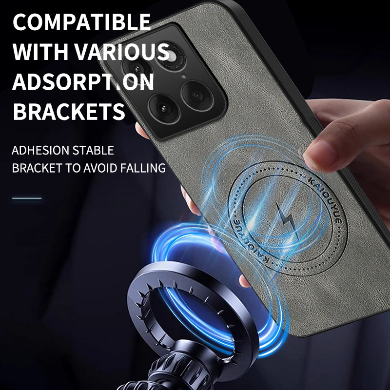 MagSafe Magnetic Napa-Textured Silicone Leather Phone Case