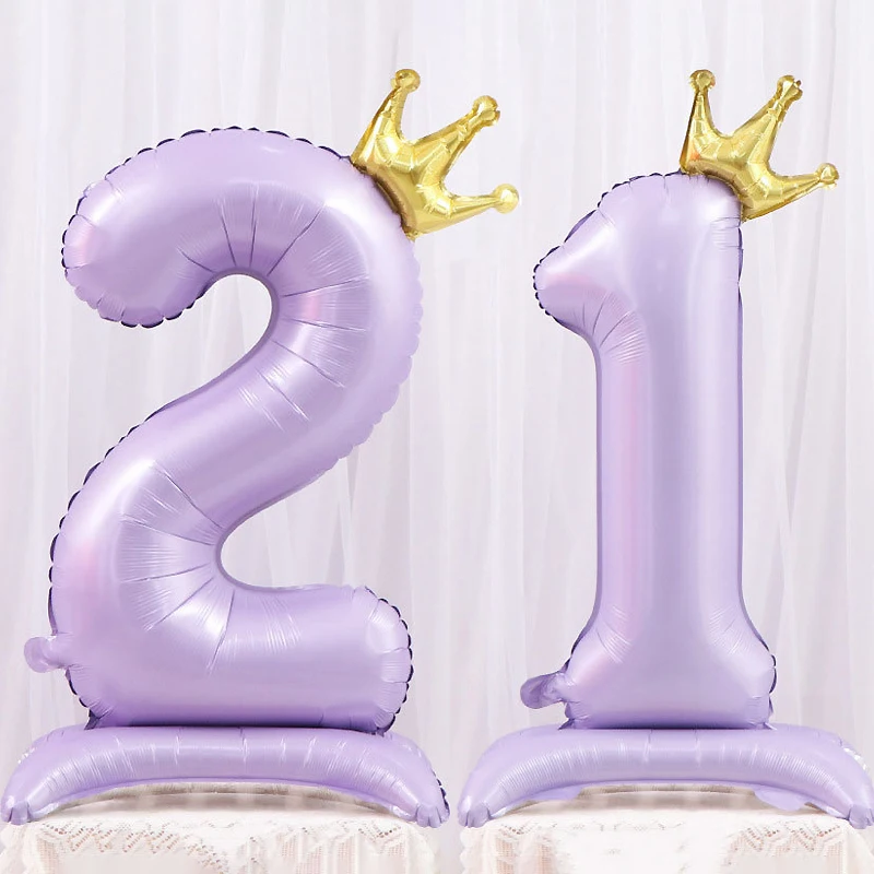 42inch Standing Foil Number Balloon Crown Digital Balloons Girl Birthday Party Decor Wedding Party Supplies