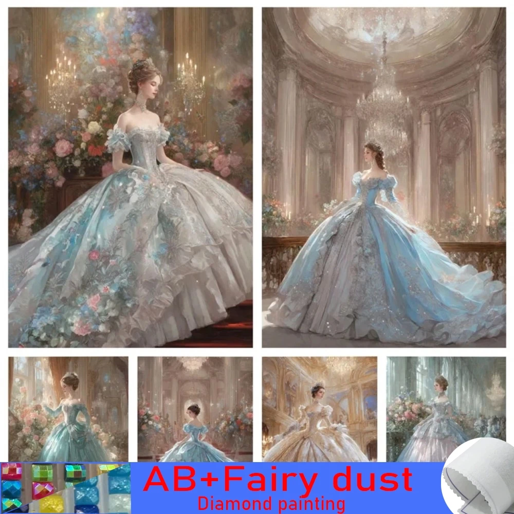 

5D 120 цветов AB сказочная пыль, алмазная живопись, ретро принцесса, танцевальная юбка, наборы алмазной мозаики, вышивка, DIY домашний декор