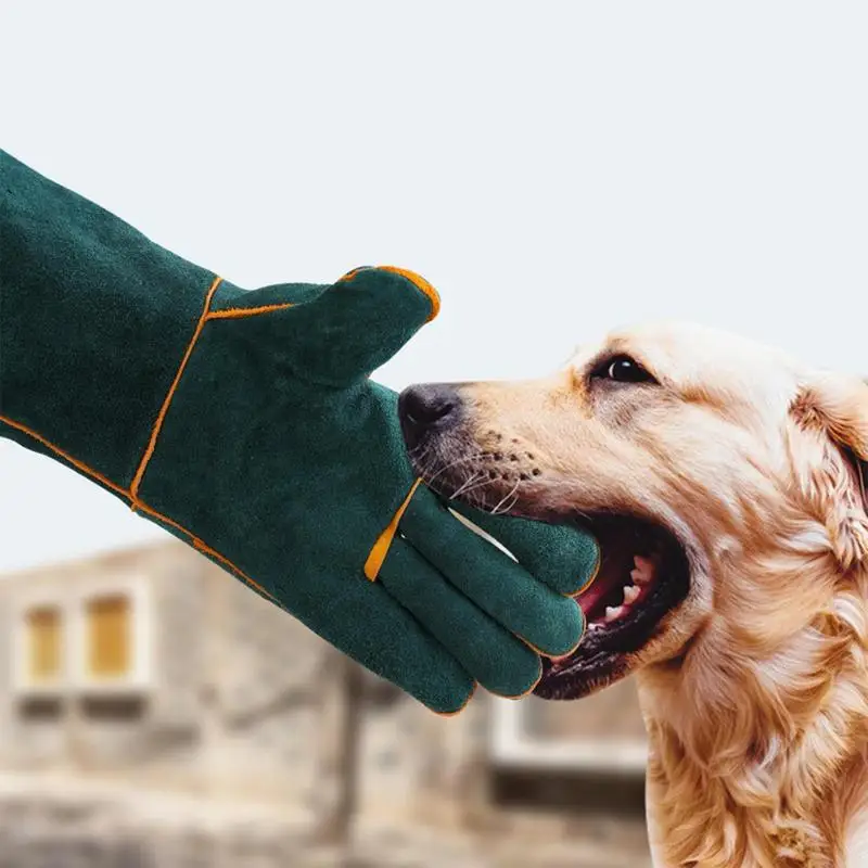 Pet Anti-Bite Safety Gloves Animal Handling Gloves Leather Anti-grasping Beekeeping Gloves For Cats Dogs Snake Gardening Gloves pet gloves handling gloves strengthened leather anti bite protective gloves for cat dog and gardening work gloves dropshipping