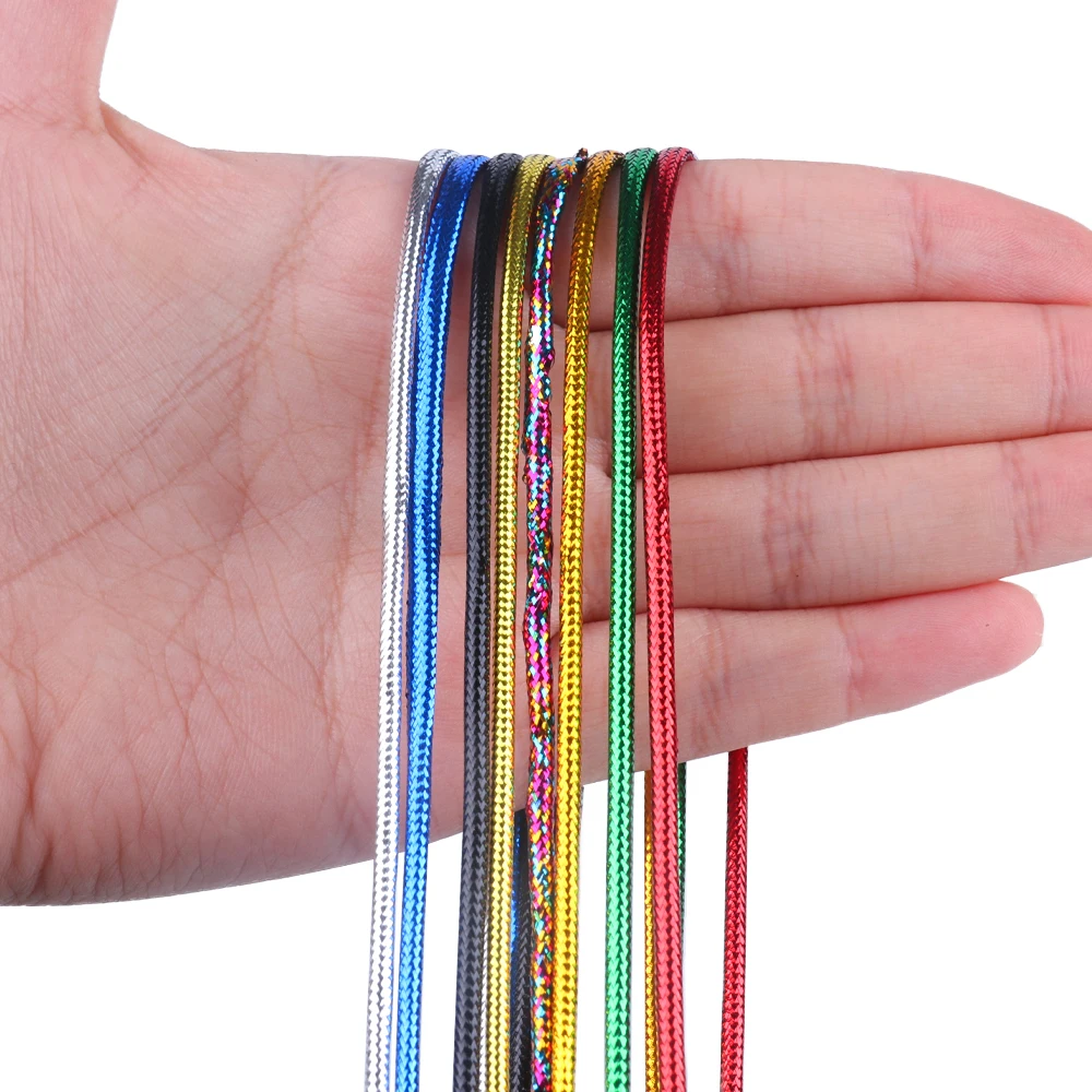 Fishing Lure Fly Tying Thread 2M/Pack 4mm Holographic Mylar Hollow Cord Minnow Body Braid Flash Tube for Fly Fishing