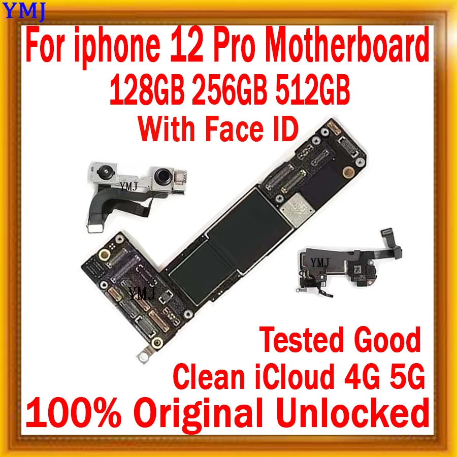 

Unlocked Motherboard for iPhone 12 Pro, No ID Account, LTE 4G, 5G Network, Support Update, Original Mainboard, Clean ICloud