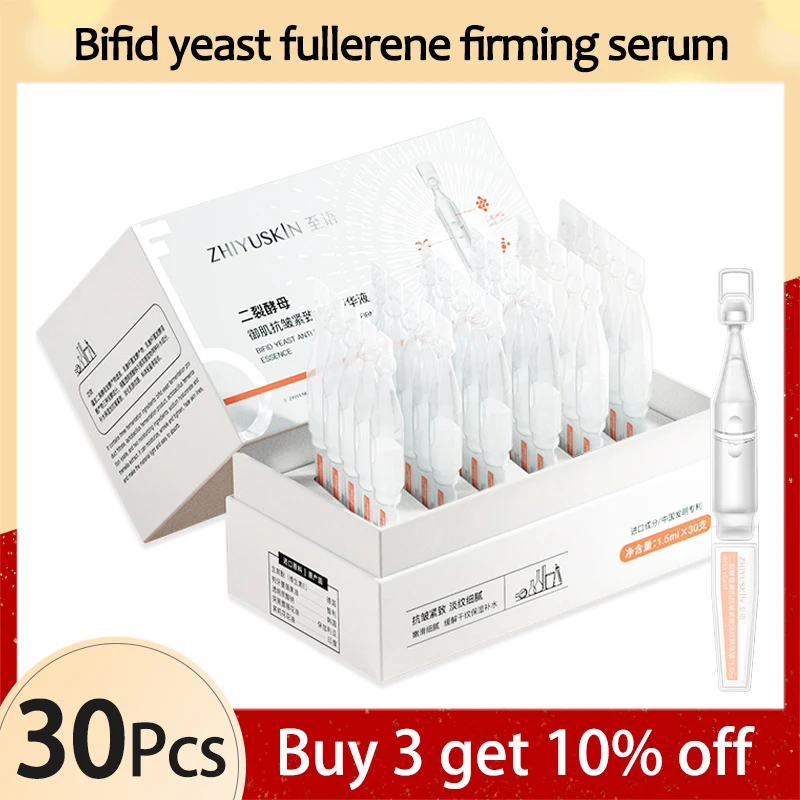 30Pcs Fullerene Collagen Serum Anti Aging Remove Wrinkle Bifid Yeast Lifting Firm Hyaluronic Acid Korean Beauty Health Skin Care
