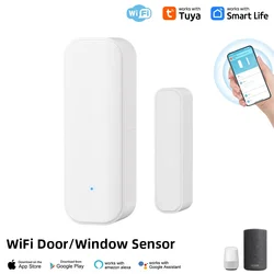 Smart WiFi/Zigbee Window & Door Sensor with Battery for Home Security and Voice Control Integration (19JWT WiFi)