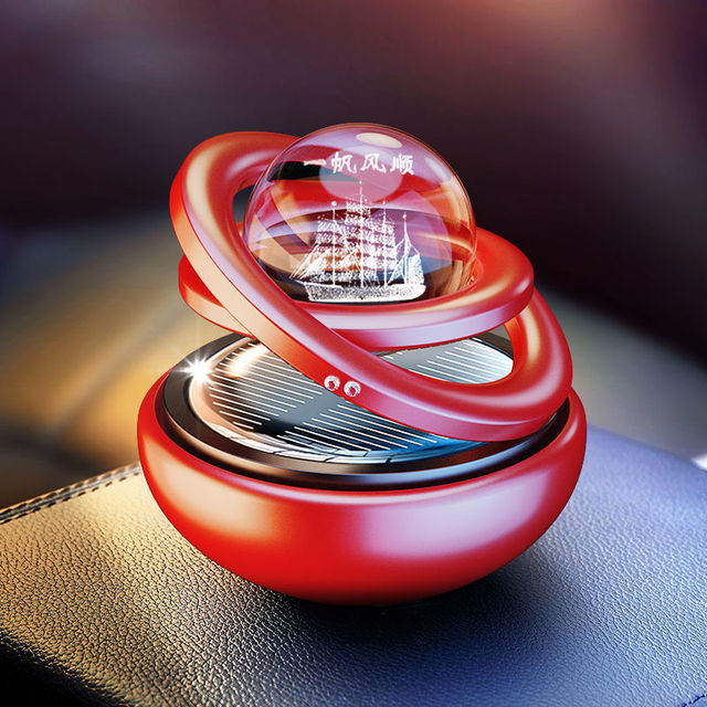 Perfume Ornaments Solar Double-ring Suspension High-end Car Creative High-end Interior Decoration Center Console