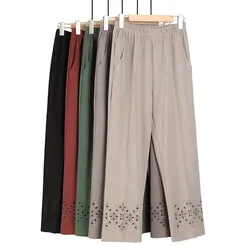 High Waist Straight Leg Trousers Cutout Printing Classic Women's Spring and Autumn Fashion Elegant Solid Color Pants For Women