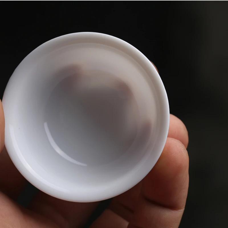 6pcs/lot 35ml Chinese Thin Kung Fu Tea Cup Set Ceramic Cups White Teaware Bowl For Tea Ceremony Chaozhou Teacup