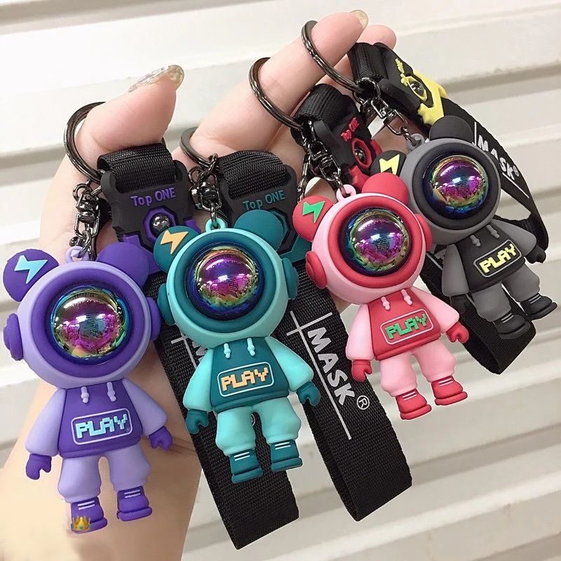 Astronaut Animal Hand Keychain Key Ring For Women Men Couple Gift Star  Heart Lightning Leopard Bag Airpods Box Key Accessories - AliExpress